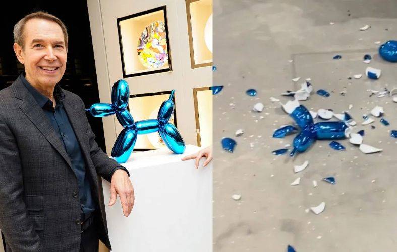 苹果798版本:美术展开幕，参与者砸碎 29 万元的 Jeff Koons 雕塑